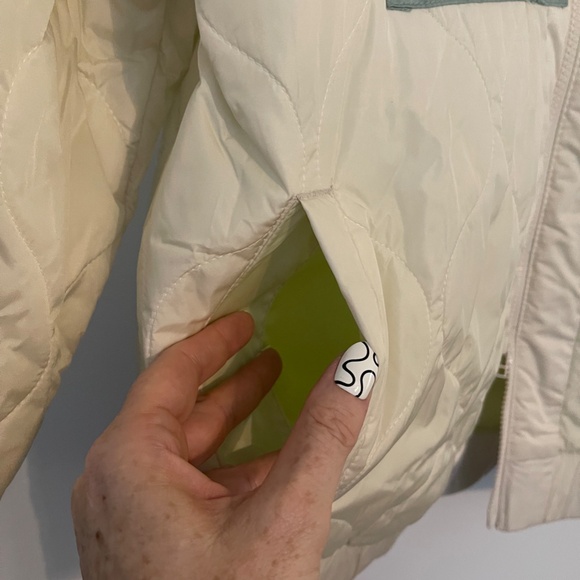 Universal Thread Full Zip Sherpa Nylon Jacket Cream Teal - Picture 9 of 14